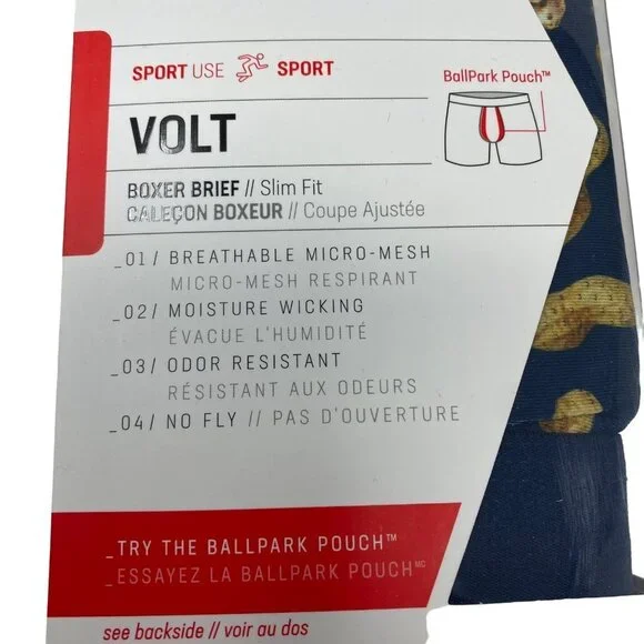 Saxx Volt Boxer Briefs Sz Med Slim Fit Peanuts Football - Picture 7 of 10